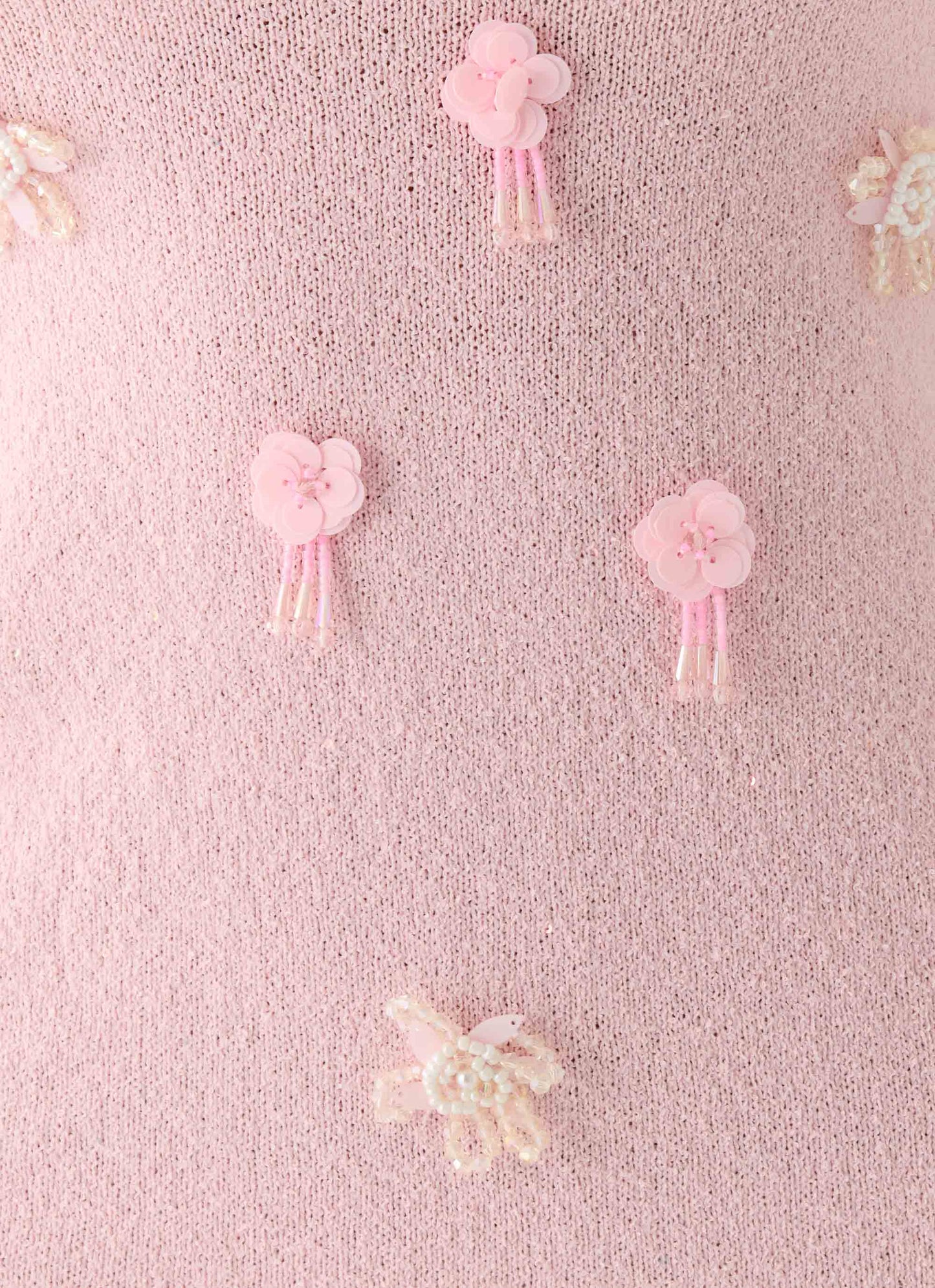 Roa Embellished Knit Mini Dress - Pink